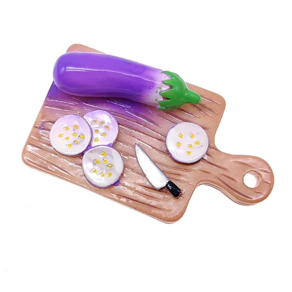 Мініатюра дошка з баклажаном 6.5*3.8 см, фото 1