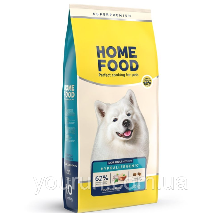 Home Food (Хом Фуд) - Гіпоалергенний корм для дорослих собак середніх порід (форель з рисом і овочами) 1.6 кг