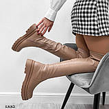 Жіночі Ботфорти панчохи на низькому ходу, жіночі бежеві ботфорти, 39 рр, фото 3