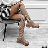 Жіночі Ботфорти панчохи на низькому ходу, жіночі бежеві ботфорти, 39 рр, фото 7
