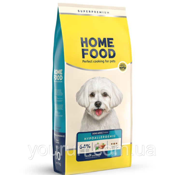 Home Food (Хом Фуд) - сухий корм для дорослих собак дрібних порід (Форель з Рисом та Овочами), 1.6 кг