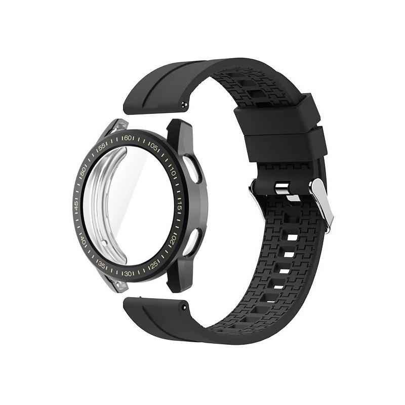 Комплект для годинника Xiaomi Mi Watch Color 2 чорний (чохол + силіконовий ремінець 22 мм)