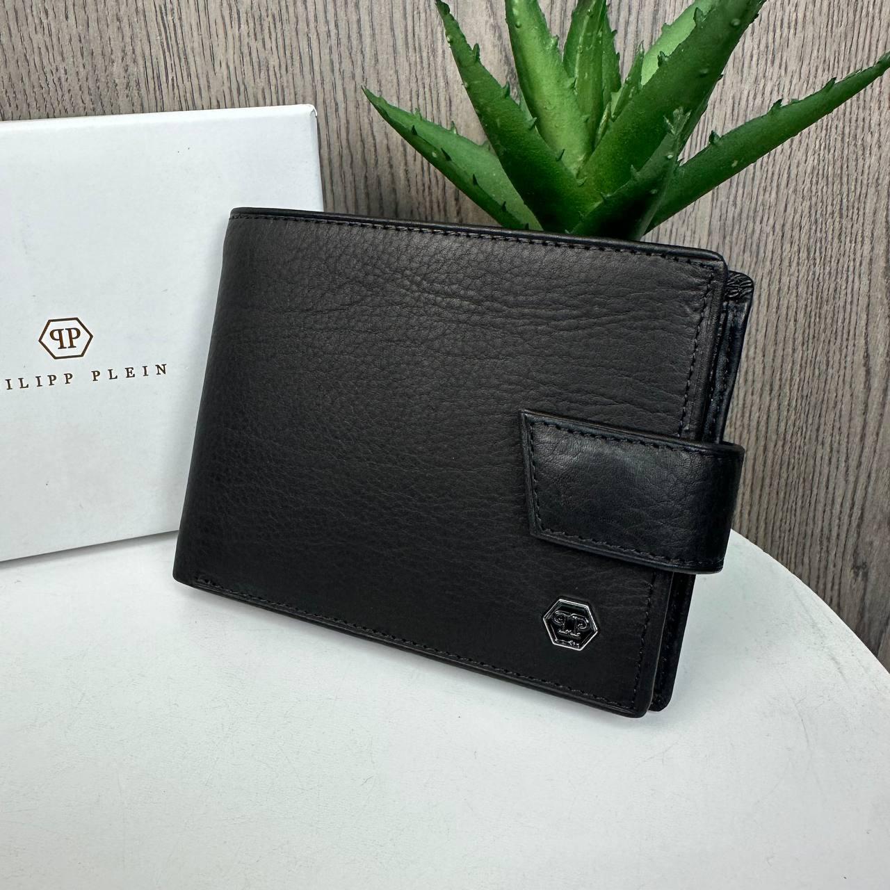 Чоловічий шкіряний гаманець Philipp Plein — портмоне з натуральної шкіри, фото 1