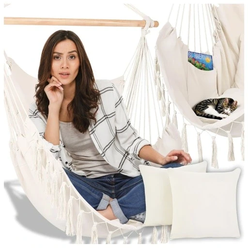 Бразильське крісло висячий стілець гойдалка гамак для саду на балкон в стилі бохо, фото 1