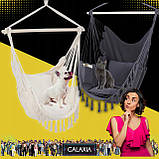 Бразильське крісло висячий стілець гойдалка гамак для саду на балкон в стилі бохо, фото 4