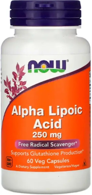 Альфа-ліпоєва кислота NOW Alpha Lipoic Acid 250 mg 60 капс