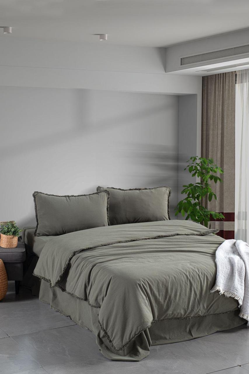 Постільна білизна Sikel Stonewashed Ranforse Soho Firfirli 200 х 220 см Yesil, фото 1