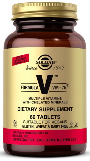 Комплекс мультивітамінів Solgar Formula V VM 75 60 таблеток