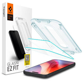 Захисне скло Spigen для iPhone 16 Pro Max - EZ FIT GLAS.tR (2 шт), Clear (AGL07907)