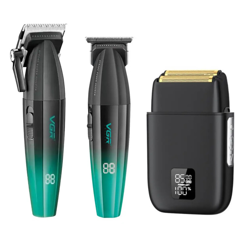 Професійний комбо-набір VGR and Hots Professional Black&Green (V-003-GN+V-906-GN+HP2012-BK)