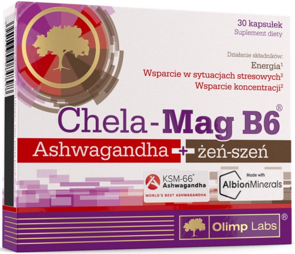 Комплекс для підтримки нервової системи OLIMP Chela-Mag B6 Ashwagandha + zen-szen 30 капсул, фото 1
