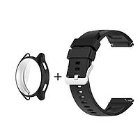 Комплект для годинника Xiaomi Watch 2 чорний (чохол + силіконовий ремінець 22 мм), фото 3