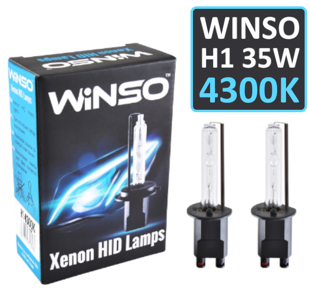 Комплект автомобільних ксенонових ламп WINSO H1 35W 4300K 2шт