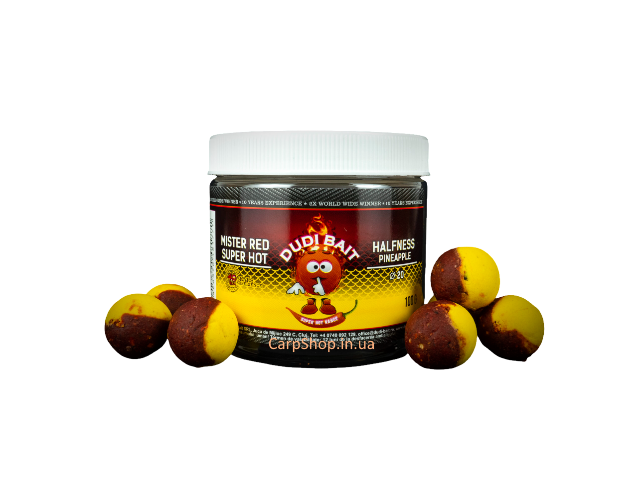 Вафтерси Dudi Bait Mister Red “Super Hot Halfness Pineapple, фото 1