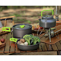 Великий набір туристичних посудів 18 в 1: каструля сковорода кемпінг Xl