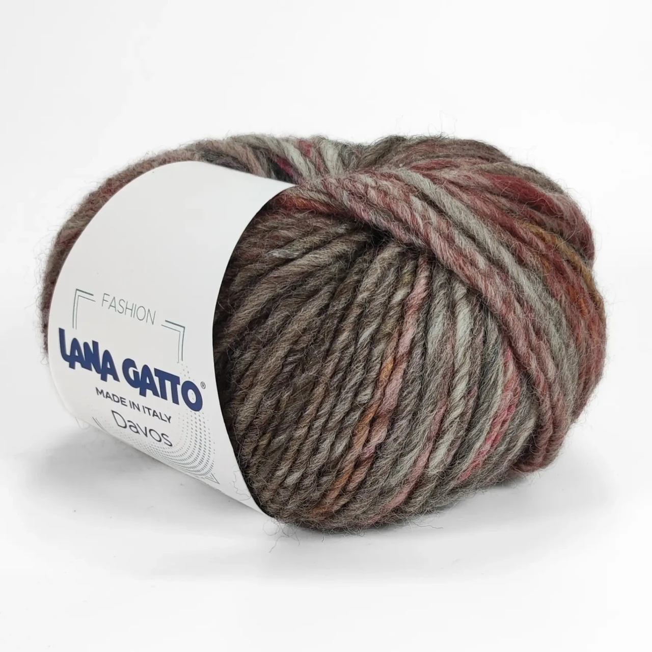 Пряжа Lana Gatto Davos/Давос, сіро-бордовий мікс 30510