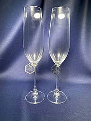 Весільні келихи (бірочки срібло Mr&Ms)