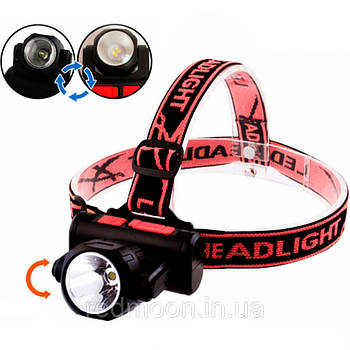 Ліхтар налобний акумуляторний 2в1, 4SMD+XPE, BL 2001, Чорний / Ліхтарик на лоб / Ліхтарик на голову