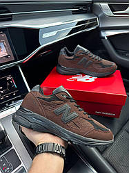 Чоловічі кросівки замша сітка New Balance 990 Brown Black, кеди чоловічі Нью Беленс коричневі. Чоловіче взуття