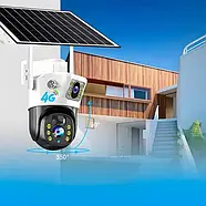 Вулична 4G камера відеоспостереження із сонячною панеллю PTZ V36-4G V380 4Мп, фото 5