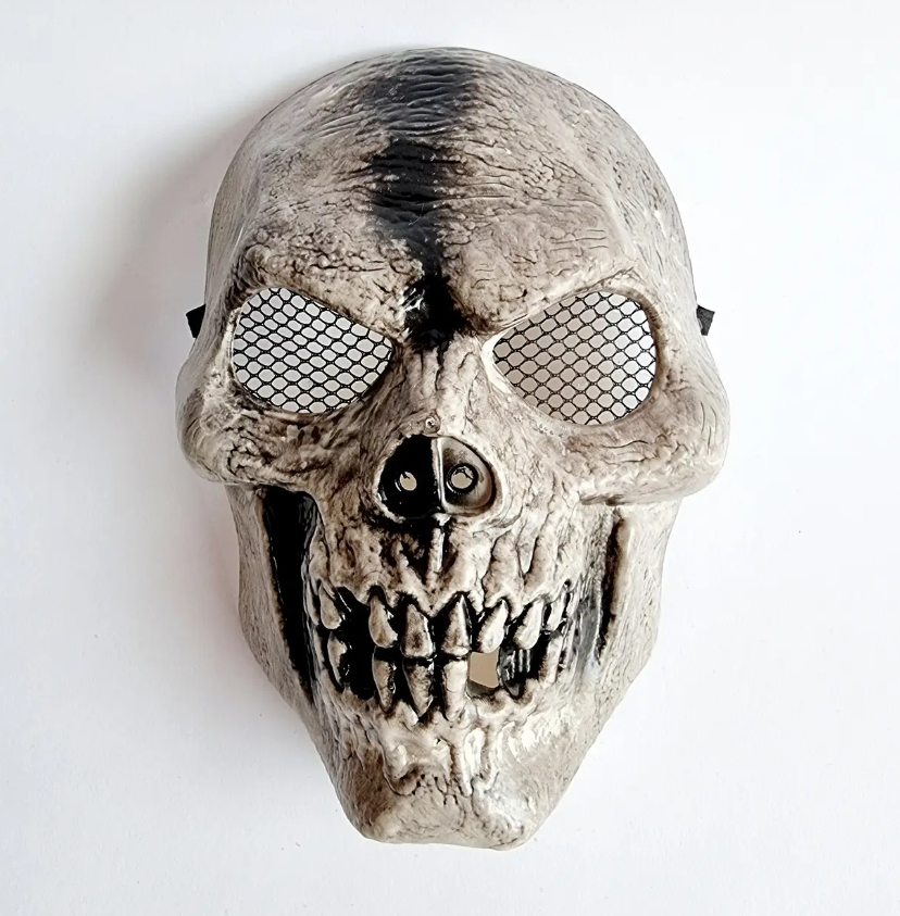 Маска Череп із кликами на Хелловін сіра ABC