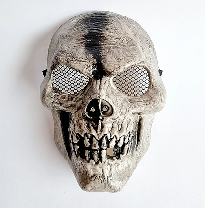 Маска Череп із кликами на Хелловін сіра ABC, фото 1