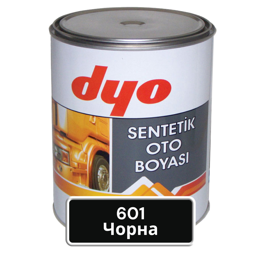 601 Чорна алкідна авто фарба Dyo 1 кг (без затвердника)