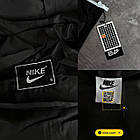 Молодіжна чоловіча легка вітровка Nike з капюшоном Куртка найк спортивна чорна водонепроникна, фото 9