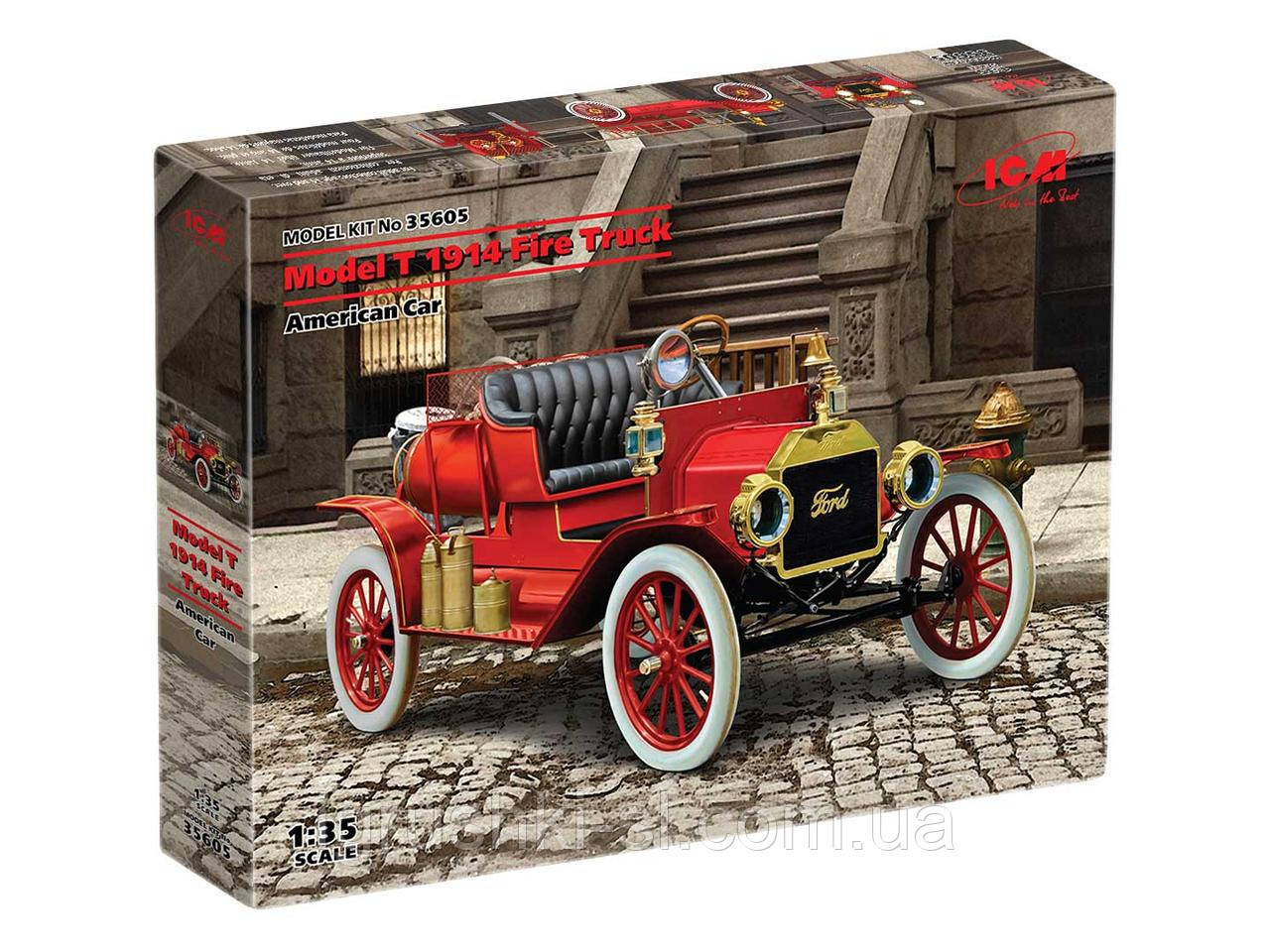 Збірна модель (1:35) Американський пожежний автомобіль Ford Model T 1914 "Fire Truck", фото 1