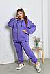 Гарний фіолетовий спортивний костюм з капюшоном на флісі, фото 6