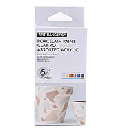 Художні акрилові фарби Art Rangers для декору кераміки 6 кольорів 15 ml