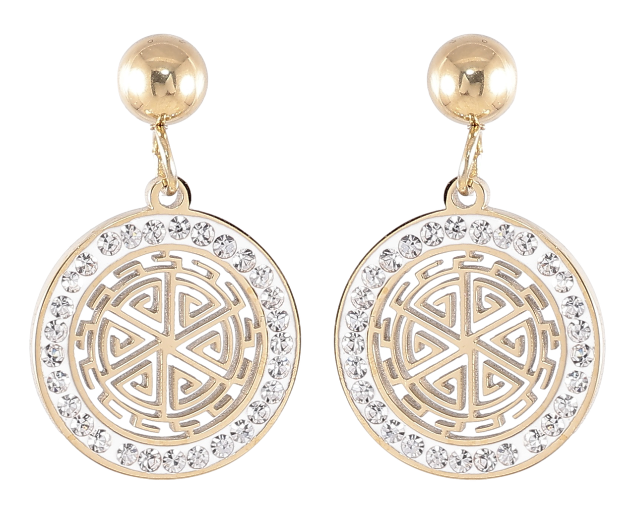 Серьги Xuping TTM Stainless Steel цвет 14K пусеты "Круглые подвески с ...