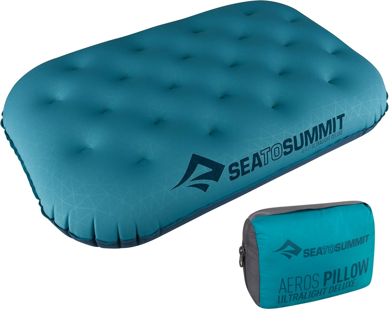 Надувна подушка Sea To Summit Aeros Ultralight Deluxe, Aqua Blue | Легка, компактна, зручна для сну в будь-яких умовах