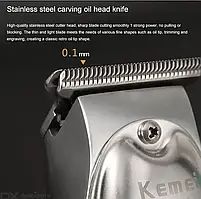 Тример для окантовки та стрижки бороди Kemei Metal Silver Anniversary Edition (KM-1949-SIL), фото 5