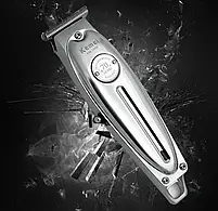 Тример для окантовки та стрижки бороди Kemei Metal Silver Anniversary Edition (KM-1949-SIL), фото 6
