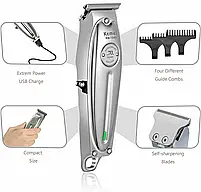 Тример для стрижки та окантовки Kemei Metal Silver Anniversary Edition (KM-1949-SIL), фото 2