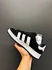 Жіночі кросівки Adidas Campus Black White Адідас Кампус чорно білі замшеві демісезон демісезон унісекс, фото 9