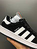 Жіночі кросівки Adidas Campus Black White Адідас Кампус чорно білі замшеві демісезон демісезон унісекс, фото 10