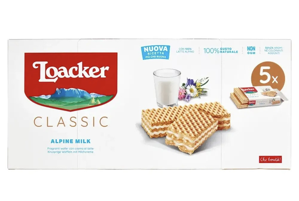 Вафлі з молочним кремом Loacker Classic Alpine Milk 225g