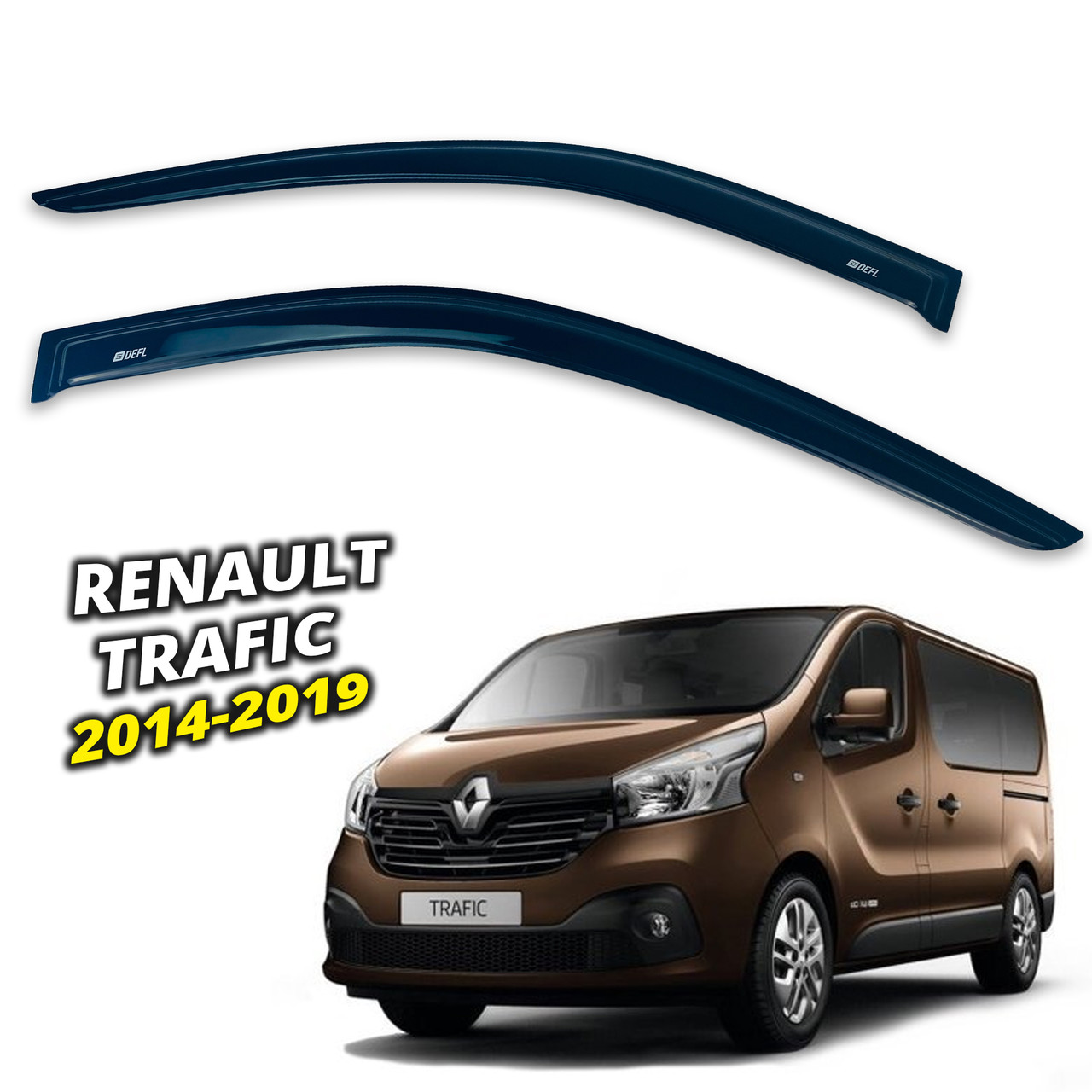 Дефлектори вікон (вітровики) для Renault Trafic 2014-2019 (Defl) Q2, фото 1