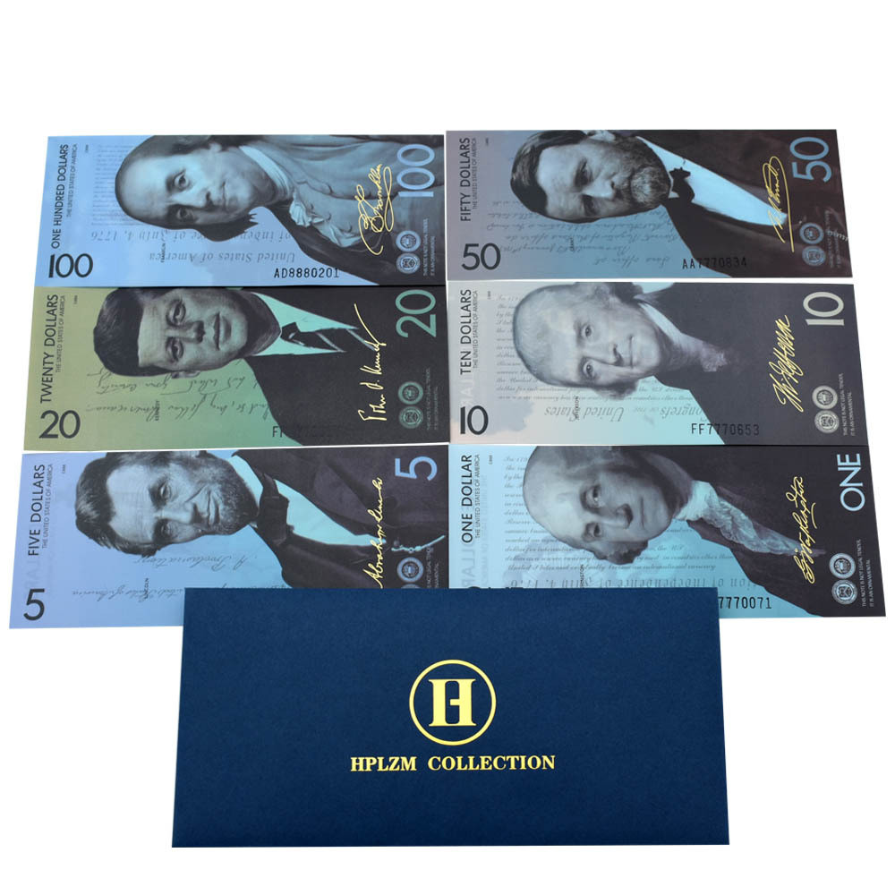 Набір сувенірних банкнот серія Президенти США (з полімеру, що світиться), фото 1