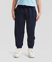 Темно-Сині дитячі спортивні штани з манжетами Cl. el. cuff jog pants Fruit of the loom, фото 4