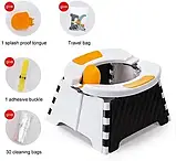 Портативний складаний автомобільний туалетний стілець, дитячий дорожній горщик 23×22×15 см iC227, фото 6