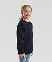 Глибокий Темно-Синій светр дитячий теплий Premium set-in sweat kids Fruit of the loom, фото 5