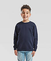 Темно-Синій светр дитячий теплий Premium set-in sweat kids Fruit of the loom, фото 4