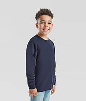 Темно-Синій светр дитячий теплий Premium set-in sweat kids Fruit of the loom, фото 5