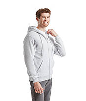 Сіро-Лілова чоловіча кофта на замку Cl. hooded sweat jacket Fruit of the loom, фото 4