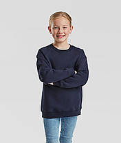 Темно-Синій дитячий світшот модний Premium raglan sweat kids Fruit of the loom, фото 5