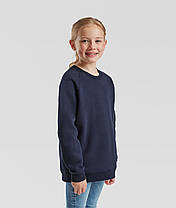 Темно-Синій дитячий світшот модний Premium raglan sweat kids Fruit of the loom, фото 6
