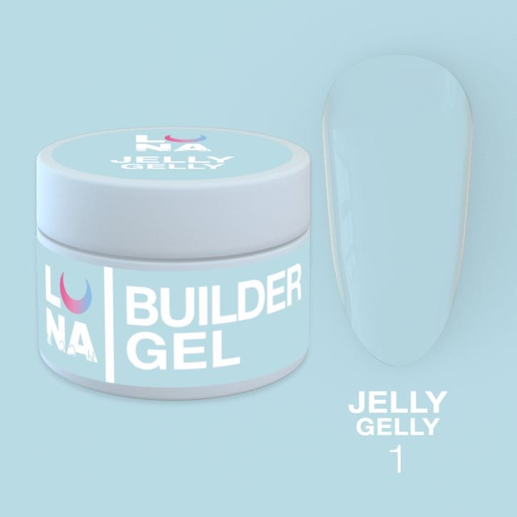 Моделюючий гель-желе LUNAMoon Jelly Gelly №1 (прозорий) для зміцнення, нарощування нігтів, 15 мл.